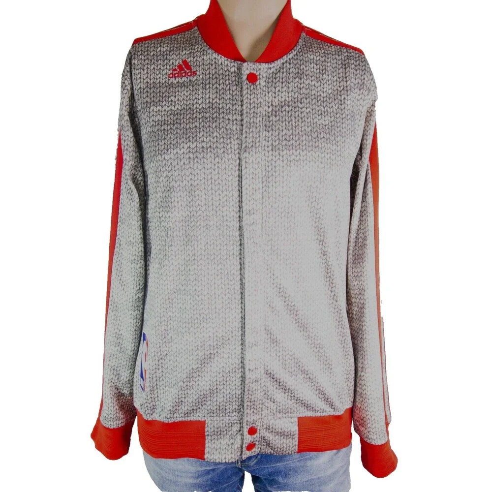 NBA Adidas Basketball Warm Up Jacket Player Issued Zip/Snap Button Up Size Small